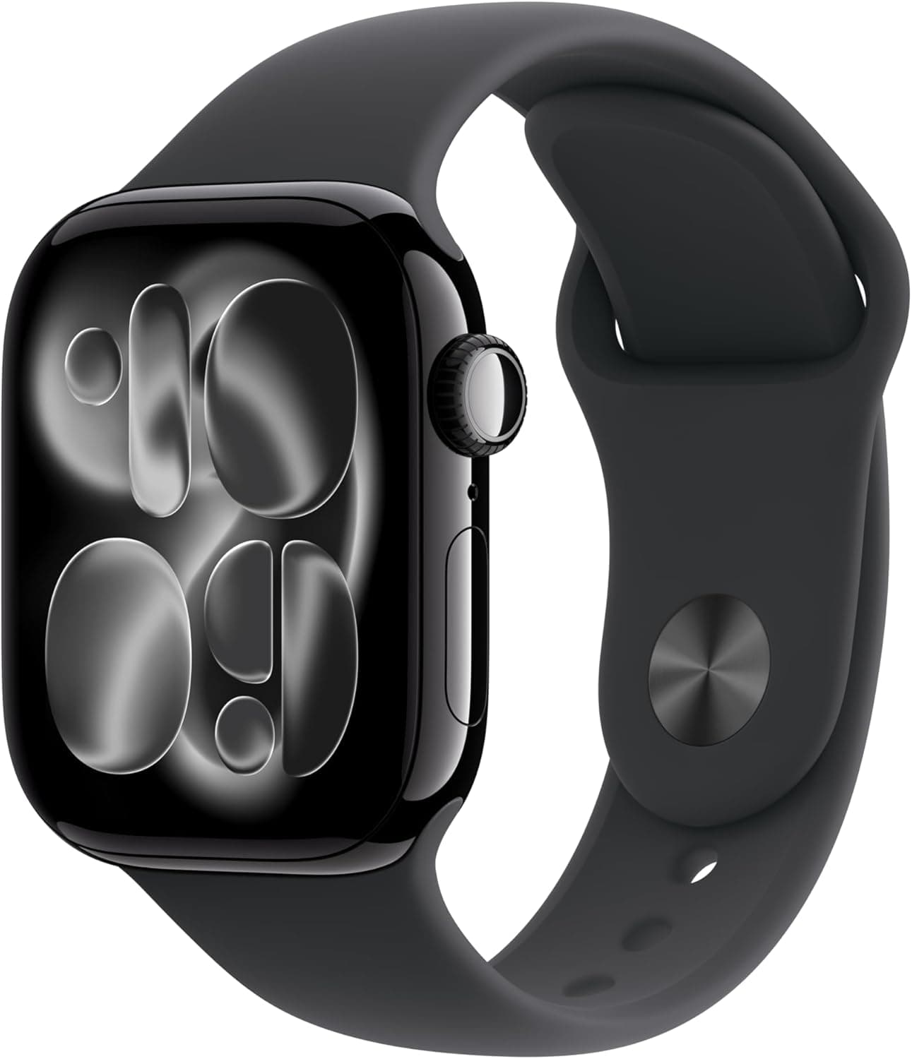 Apple Watch Series 11 (GPS, 42mm) Jet Black Aluminum Case with Black Sport Band - S/M - Halal gift for Muslim men
