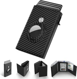 13. Carbon Fiber Slim Wallet with AirTag Slot