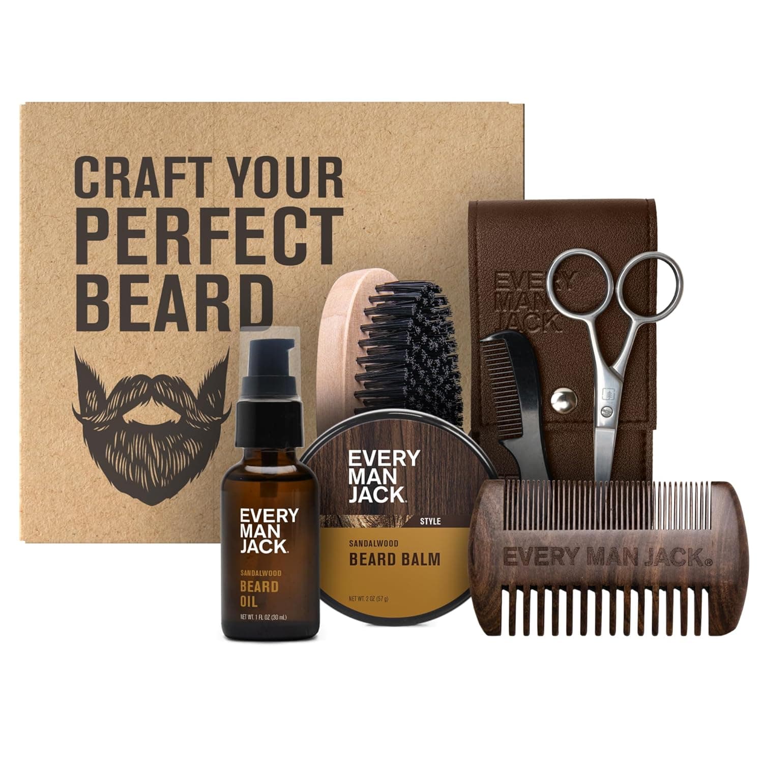 Beard Grooming Kit — Brush, Comb & Balm Set - Halal gift for Muslim men