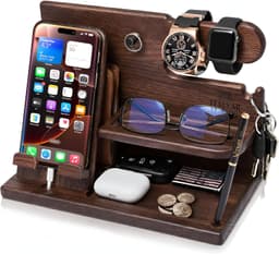 TESLYAR Phone, Key & Watch Nightstand Organizer